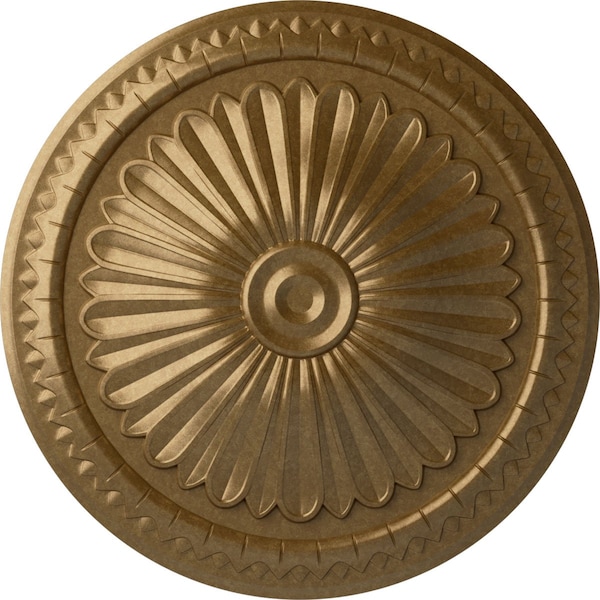 Ekena Millwork Alexa Ceiling Medallion (Fits Canopies up to 3"), Hand-Painted Pale Gold, 15"OD x 1 3/4"P CM14AXPAS - main